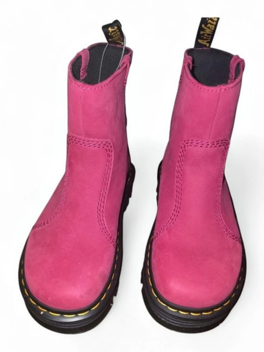 Dr. Martens Zebzag Rigger Slip On Nubuck Boots Pink US 8